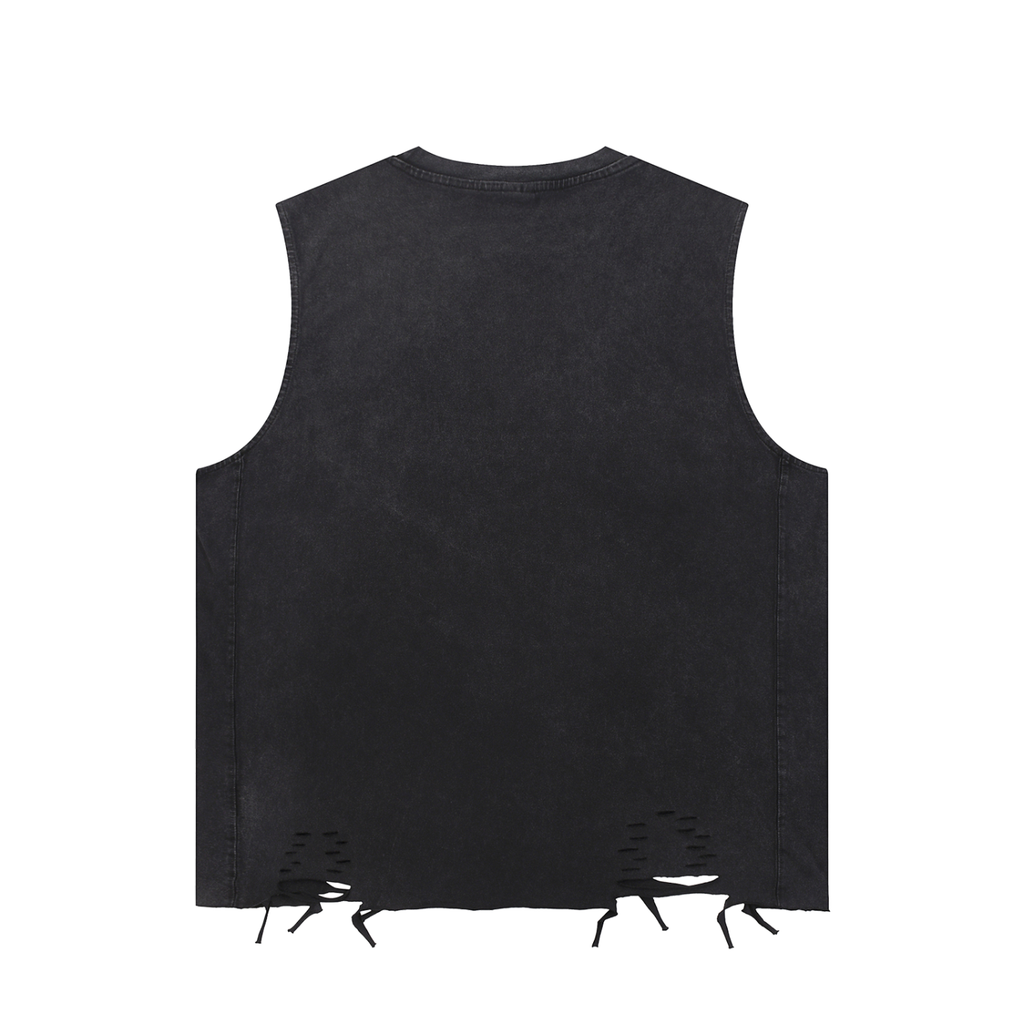 adorn,vest,baggy,black,graphic