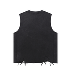 adorn,vest,baggy,black,graphic
